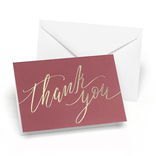 Hortense B. Hewitt Co. Burgundy Thank You Cards